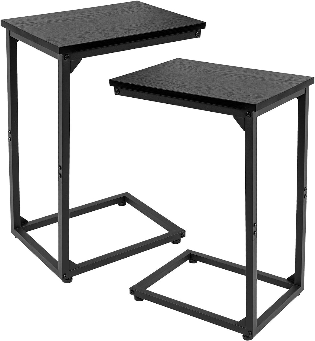 C Shaped End Table Set of 2, Black HET02CBK