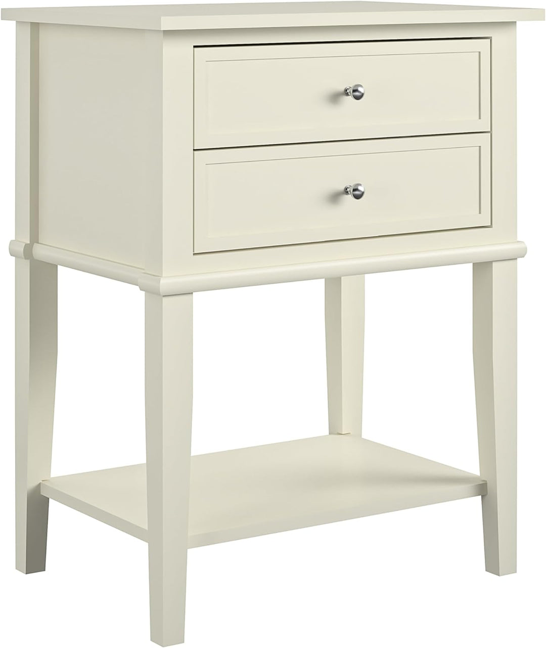 Franklin Accent Table, 2 Drawers, Soft White