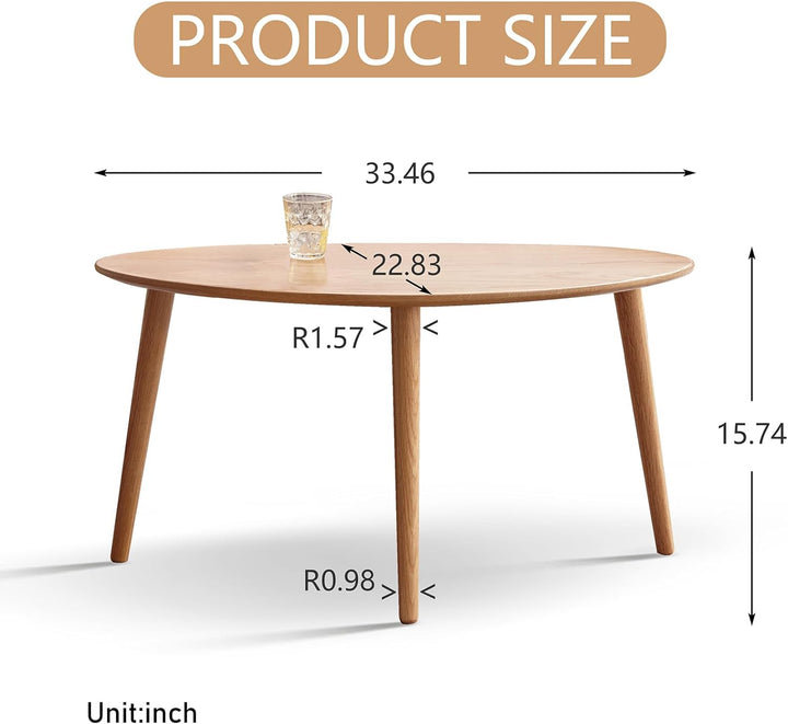 Elegant Oval Oak Coffee Table, Versatile Nesting Design, Nature