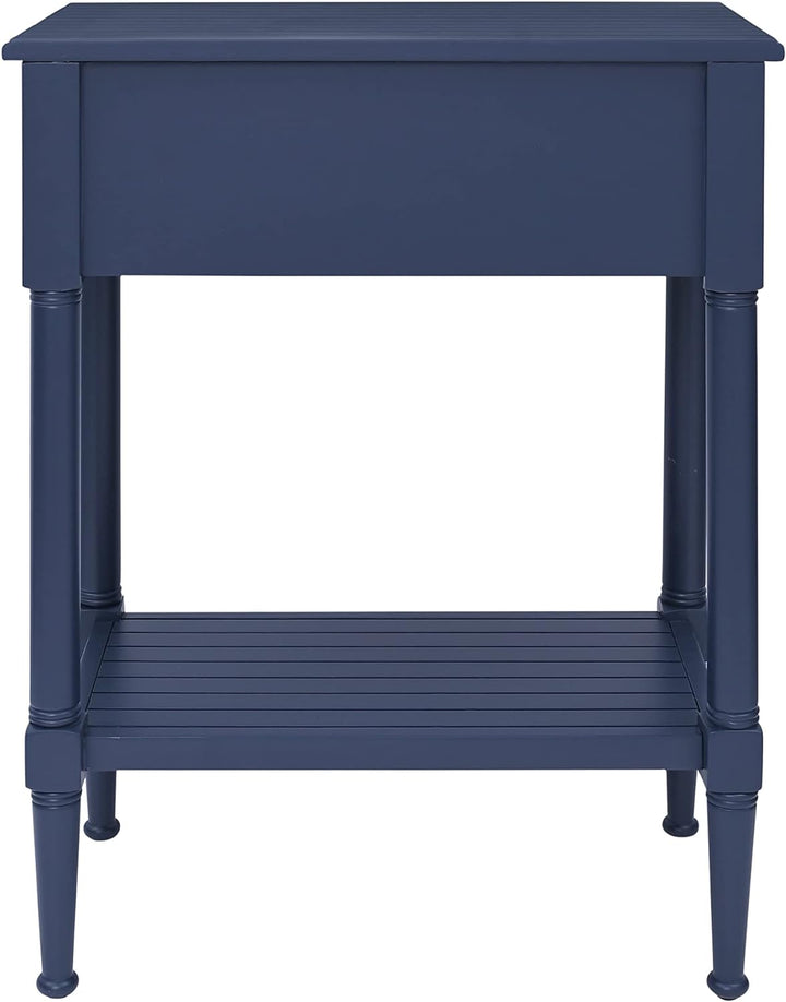 Raleigh Navy Accent Table with Storage and Pulls