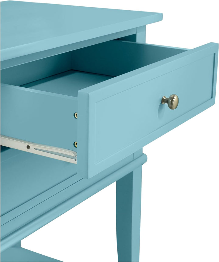 Franklin Accent Table 2 Drawers Blue