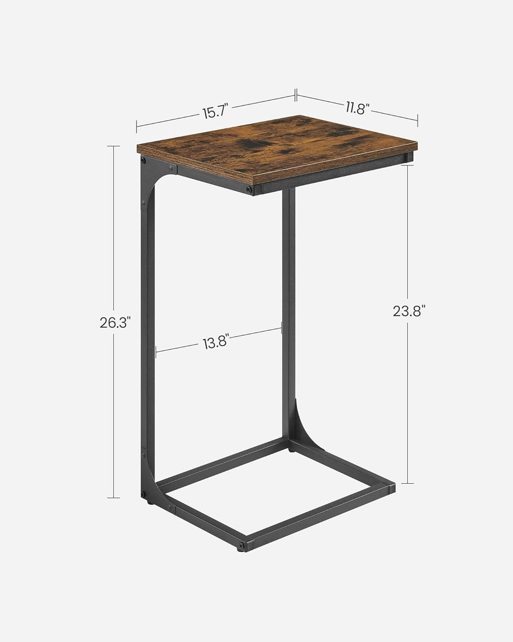 C-Shaped End Table, Side Table for Sofa, Couch