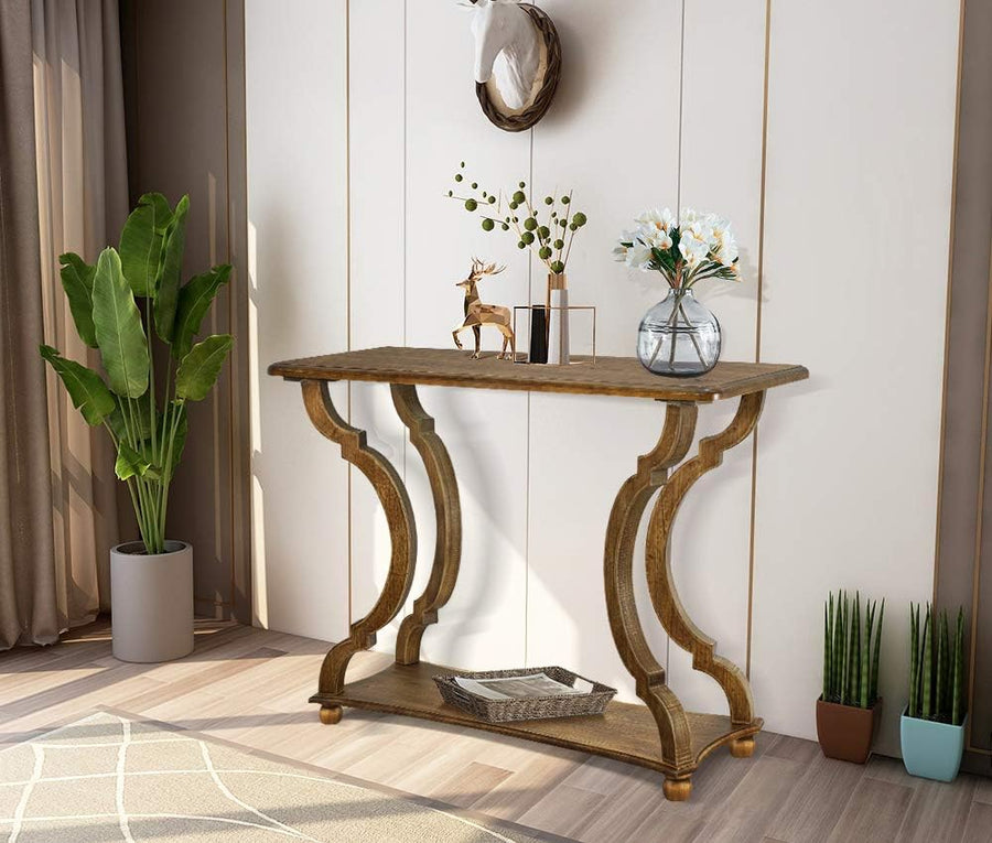 Wood Console Table, Rectangle Accent Entryway