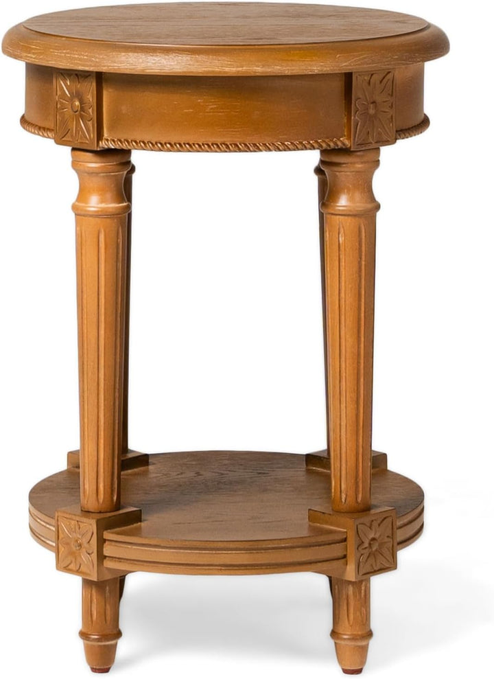 Pullman Tall Circle Side Table Antiqued Natural