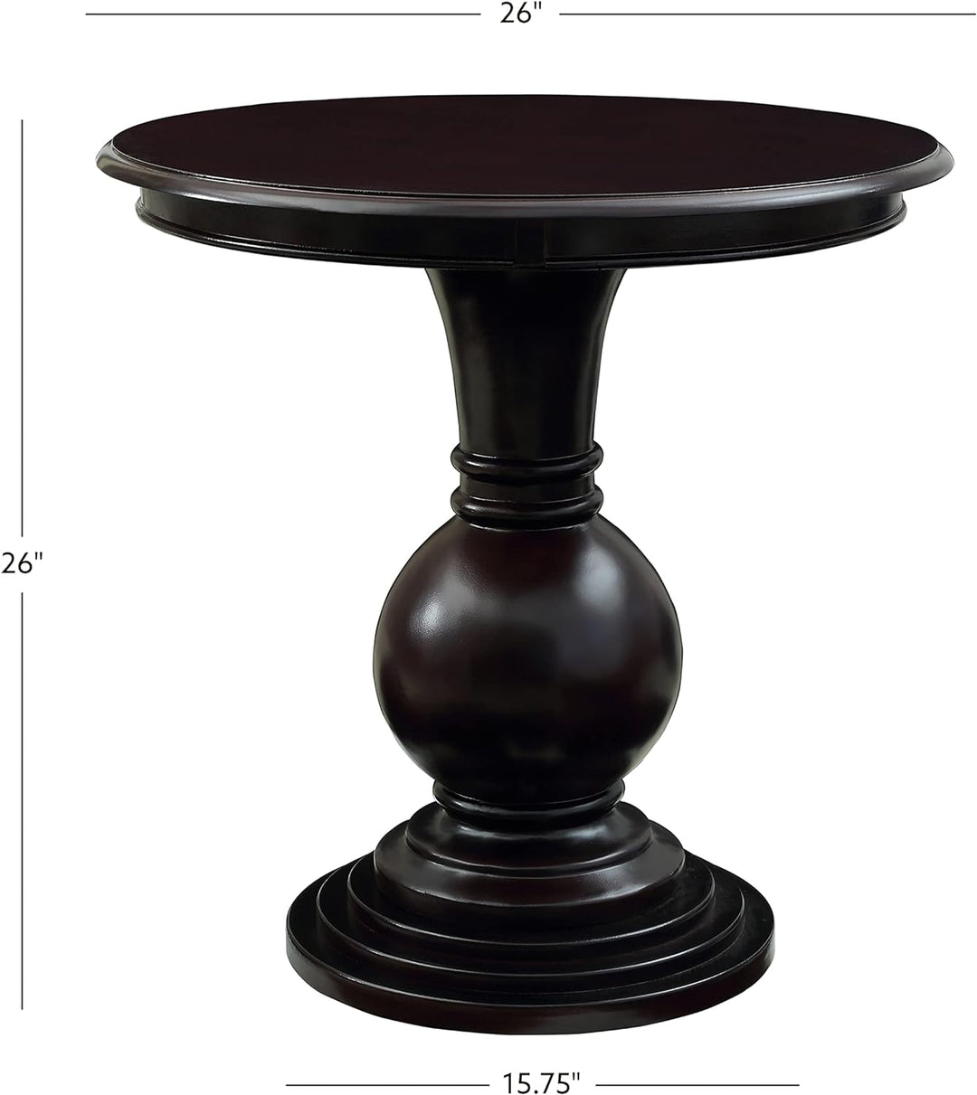 Espresso Round Accent Table 26" Dimensions