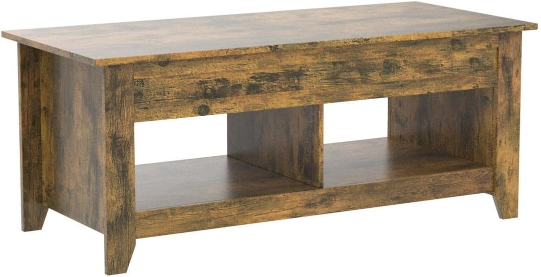 Yaheetech Lift Top Coffee Table with Hidden Storage, Rustic Brown