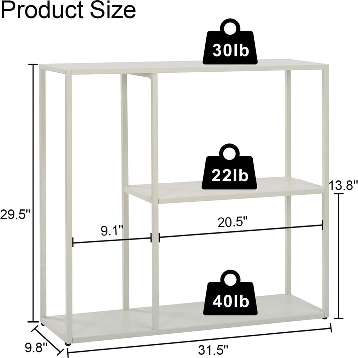 White Console Table with Storage Rack Entrance