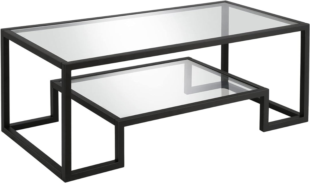 Henn&Hart Rectangular Coffee Table, Blackened Bronze, Modern