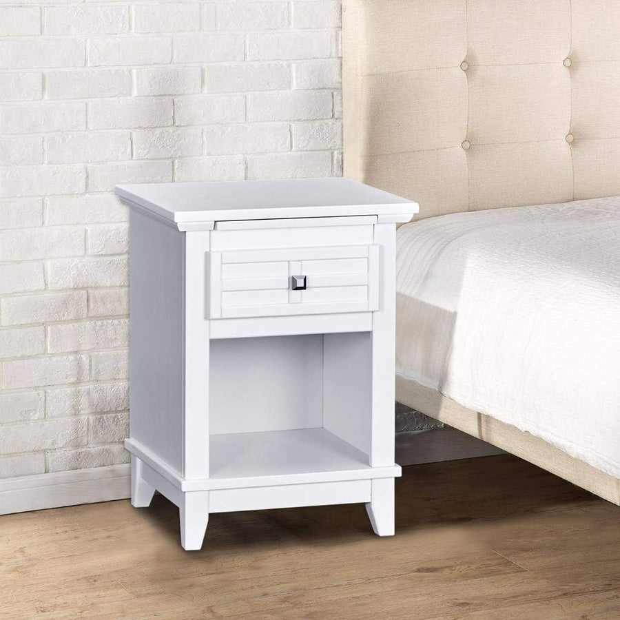 Classic Nightstand Drawer Pull-Out Tray White