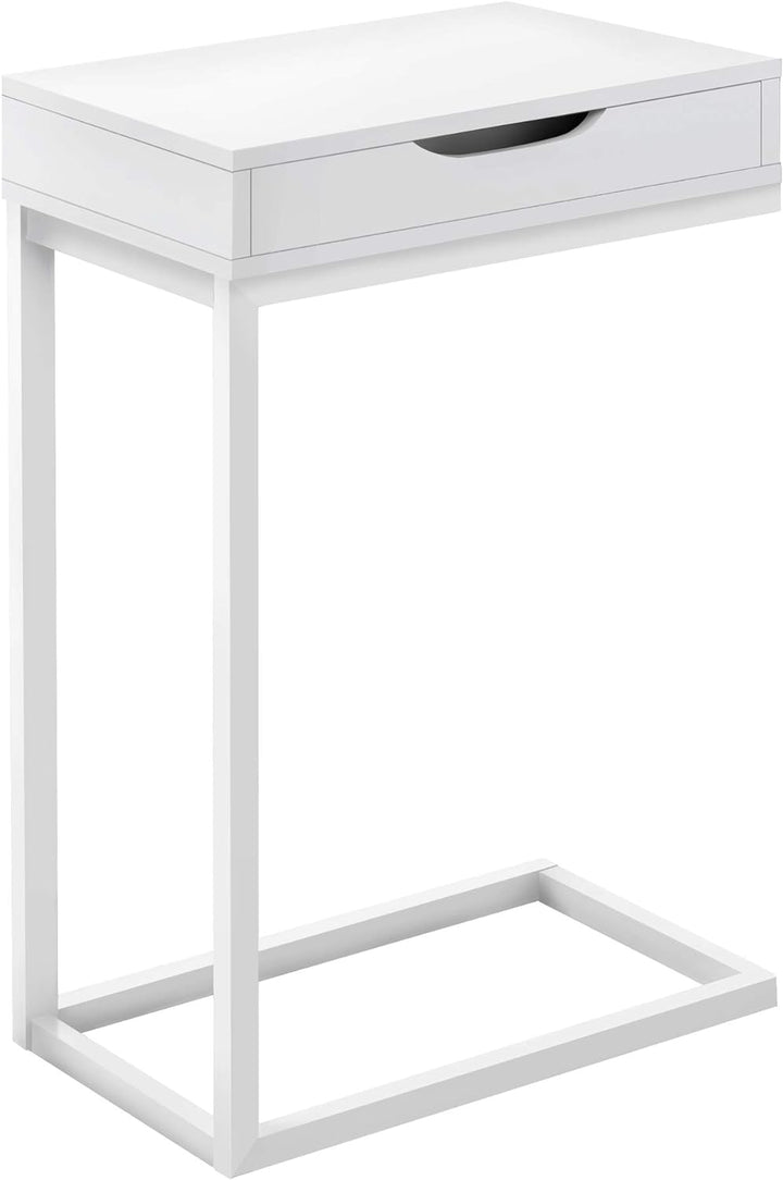 3601 C-Shaped Accent Table White 16"L x 10"W