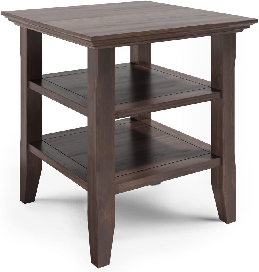 Acadian 19" Wide Square End Table Warm Walnut Brown