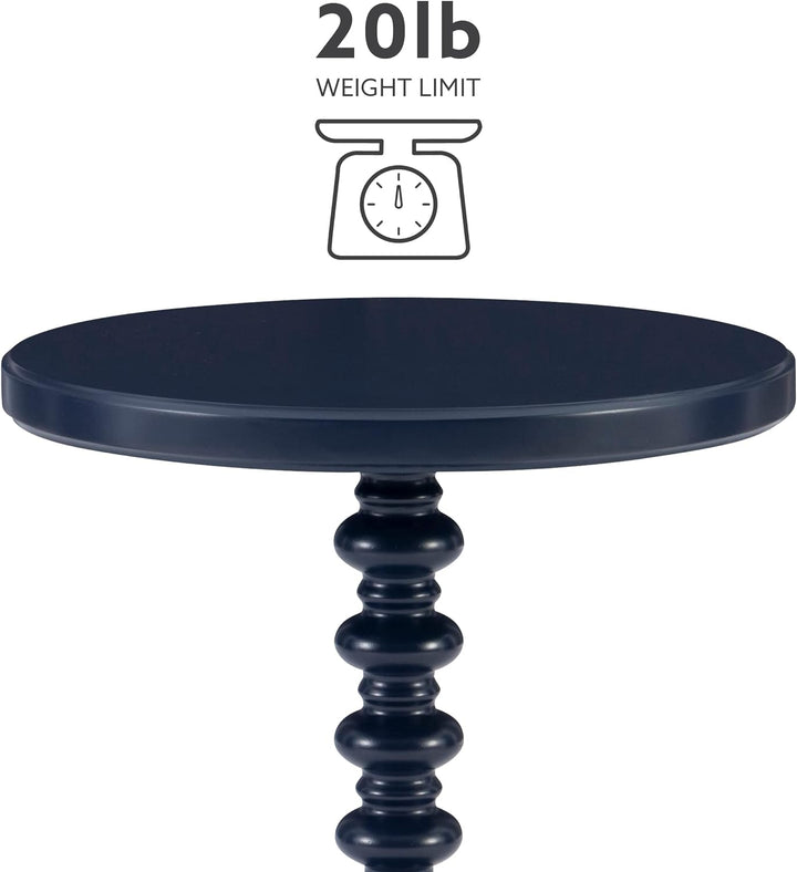 Navy Blue Tarkin Round Pedestal Side Table