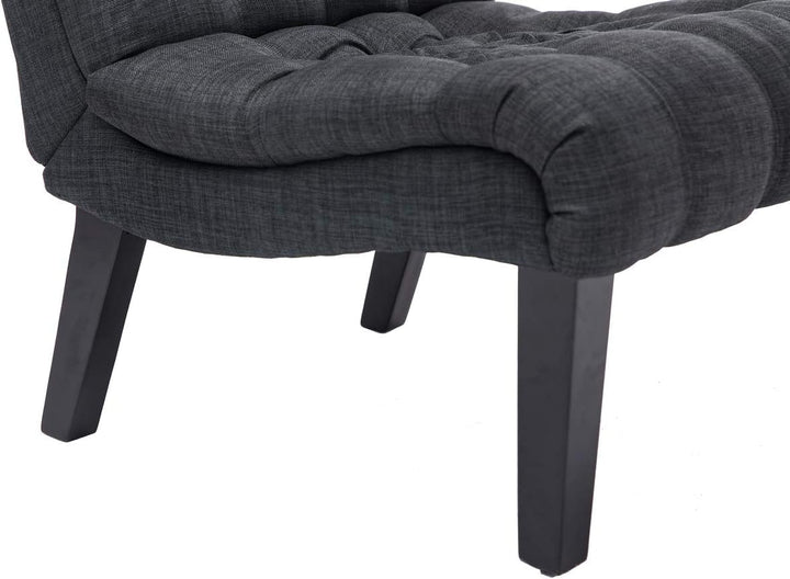 Accent Chair Set of 2 Button Tufted Upholstered Gray