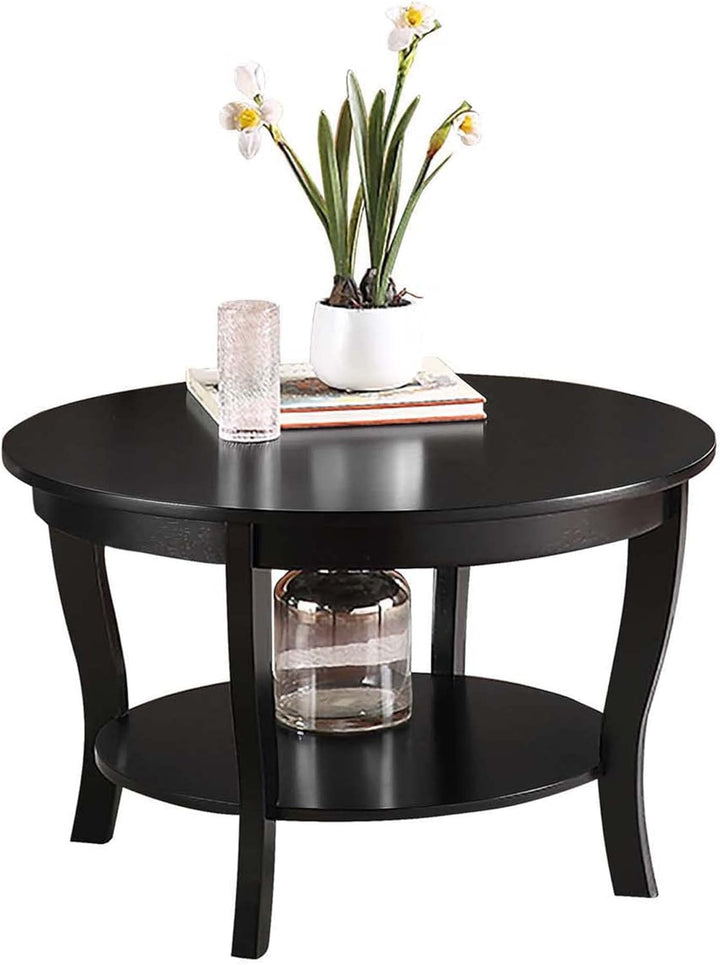 Convenience Concepts American Heritage Round Coffee Table, Black