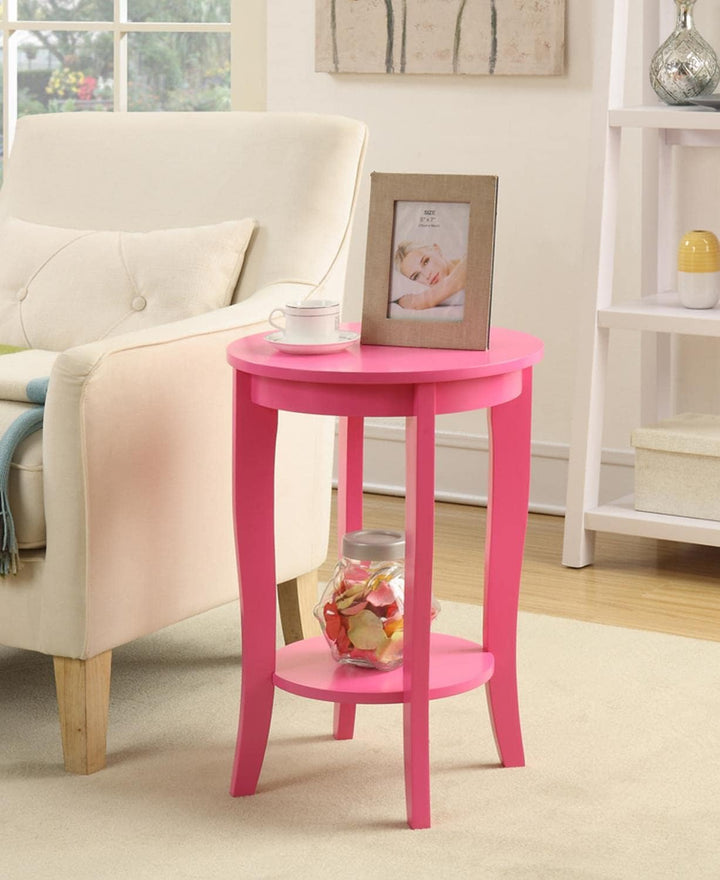 American Heritage Round End Table, Pink