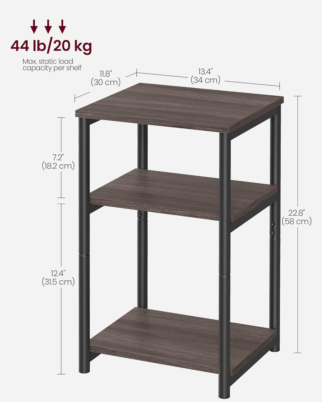 Side Table, Small End Table, Tall Nightstand