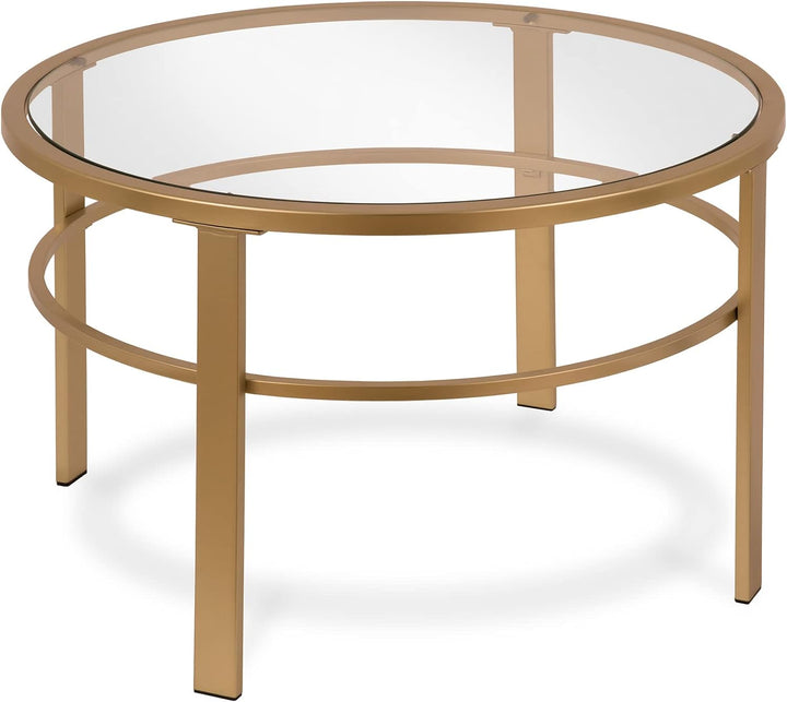 Henn&Hart Round Nested Coffee Table, Brass