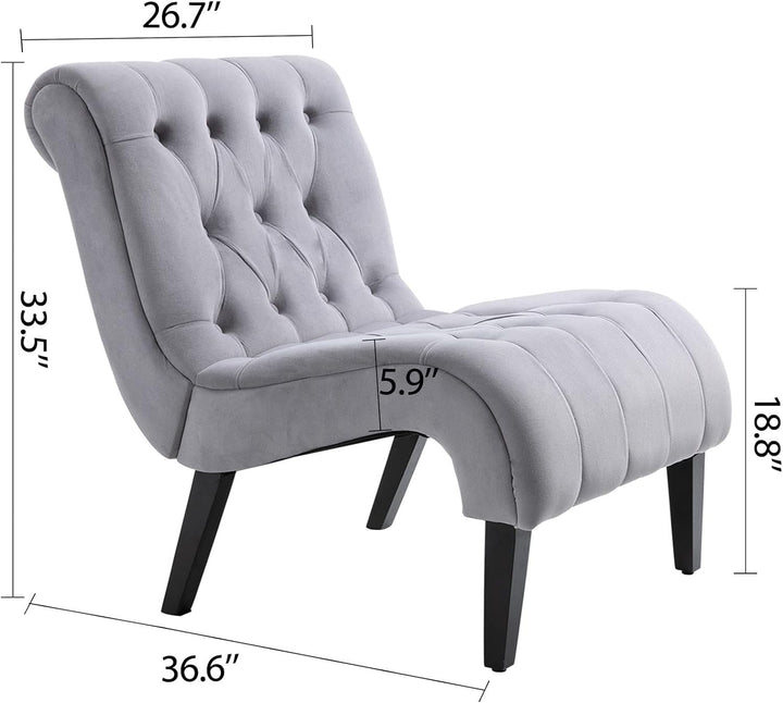 Armless Accent Chair, Grey