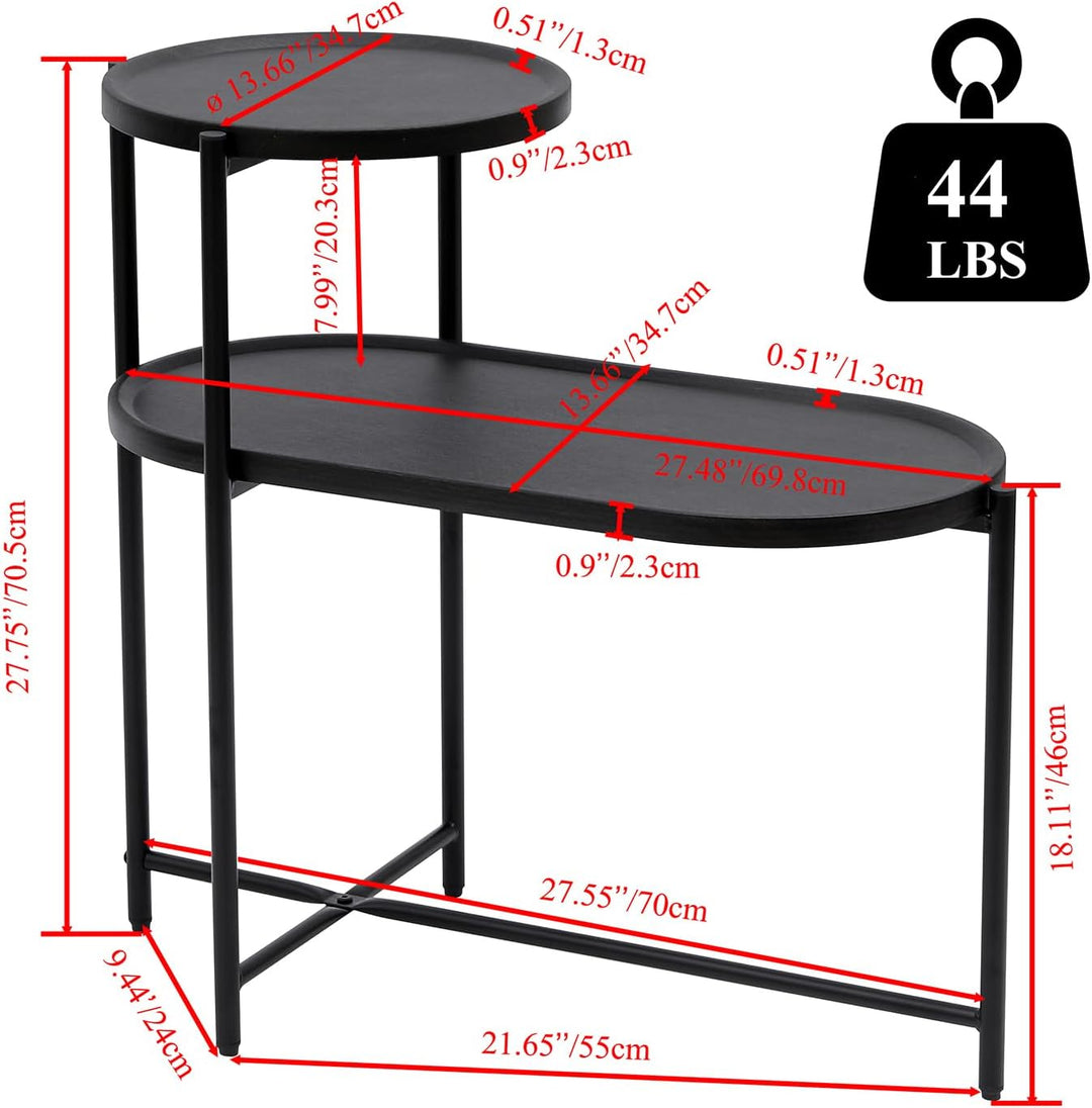 Side Table for Small Spaces 2-Tier Sofa Table Wooden