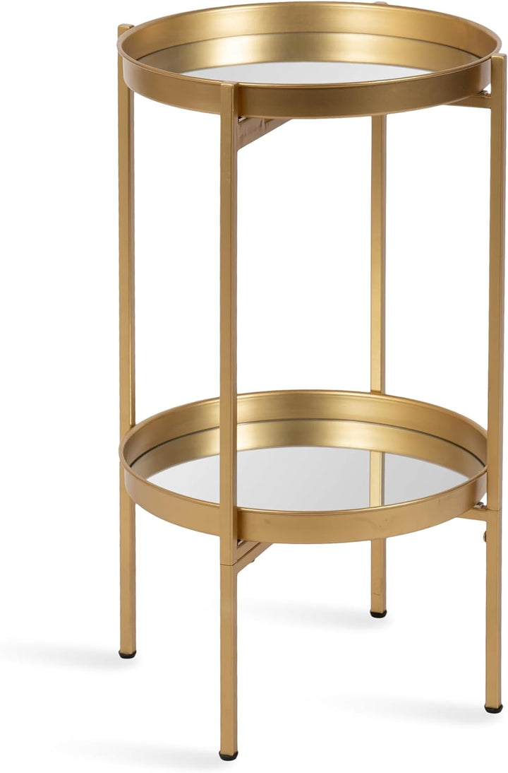 Celia Round Accent Tray Table, Gold