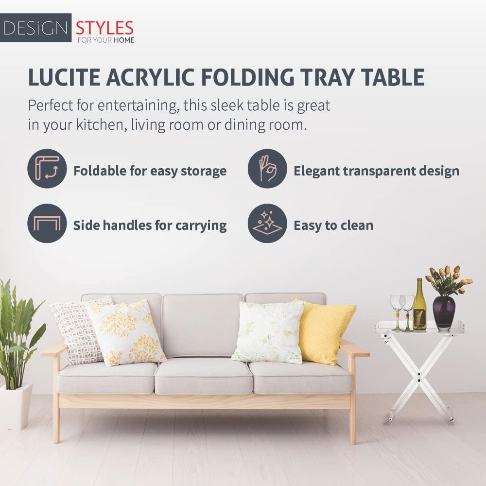 Acrylic Folding Tray Table - Clear