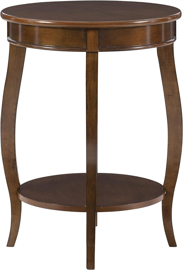 Hazelnut Round Shelf Table, 18" x 18" x 24