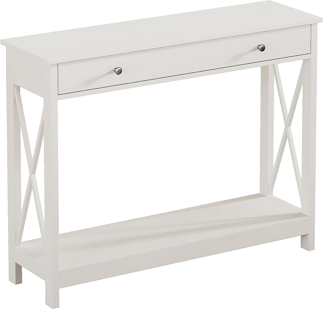 Oxford Design Console Table, White Foyer Table