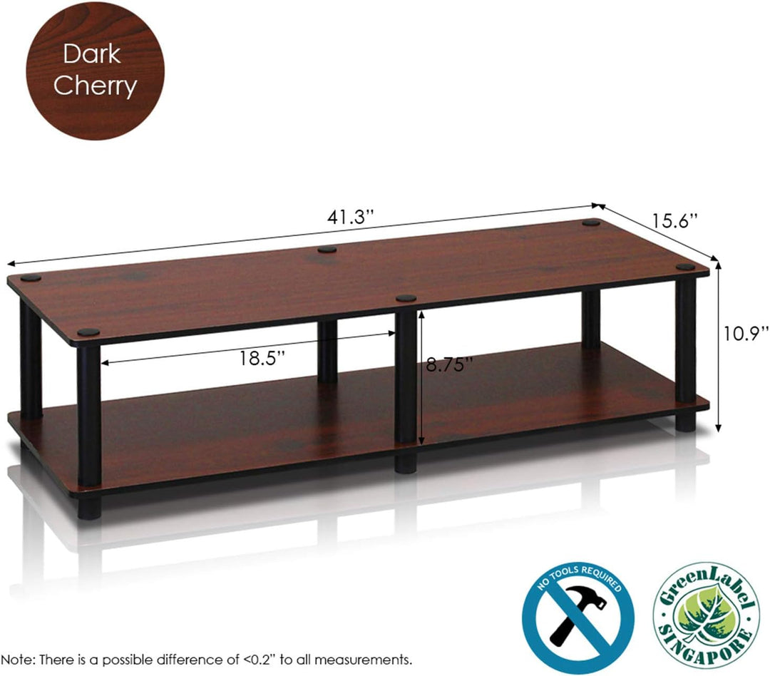 Furinno Wide Light Cherry TV Stand