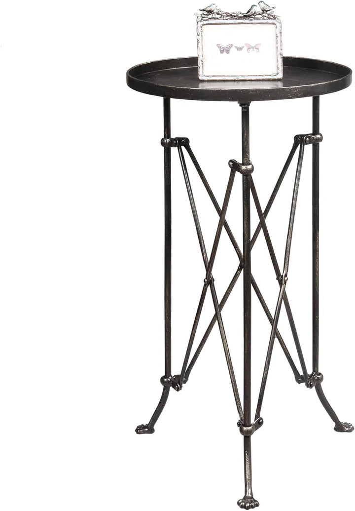 Round Bronze Metal Accent Table