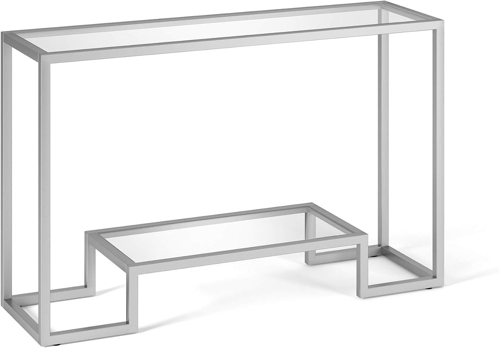 Rectangular Console Table, Entryway Accent Furniture, Satin Nickel