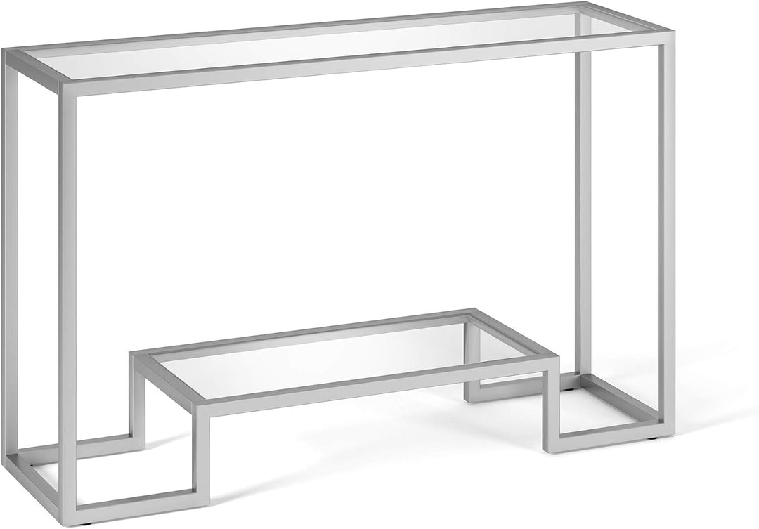 Rectangular Console Table, Entryway Accent Furniture, Satin Nickel