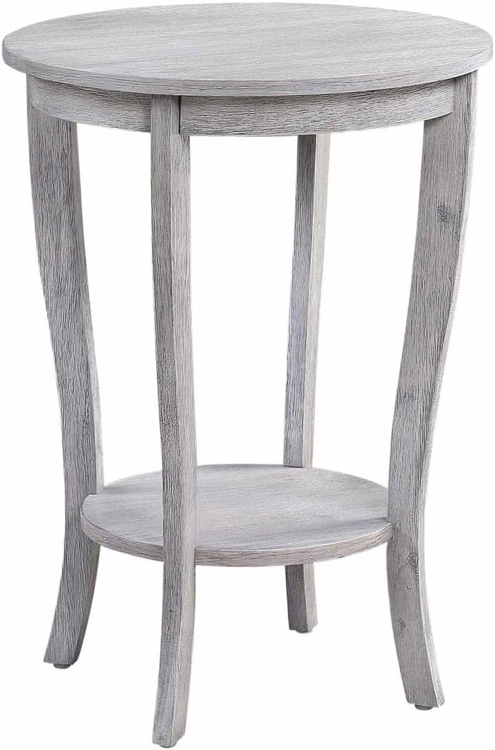 American Heritage Round End Table, Light Gray