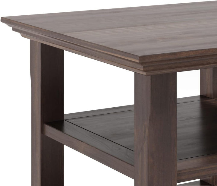 Acadian 19" Wide Square End Table Warm Walnut Brown