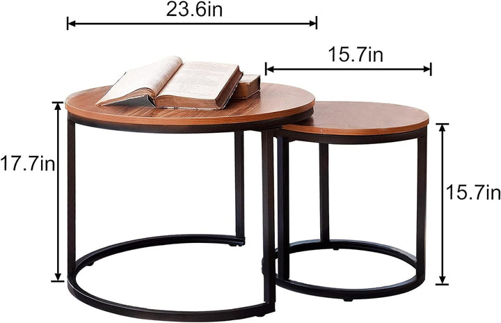 Coffee Table Nesting Set 2 Metal End Tables