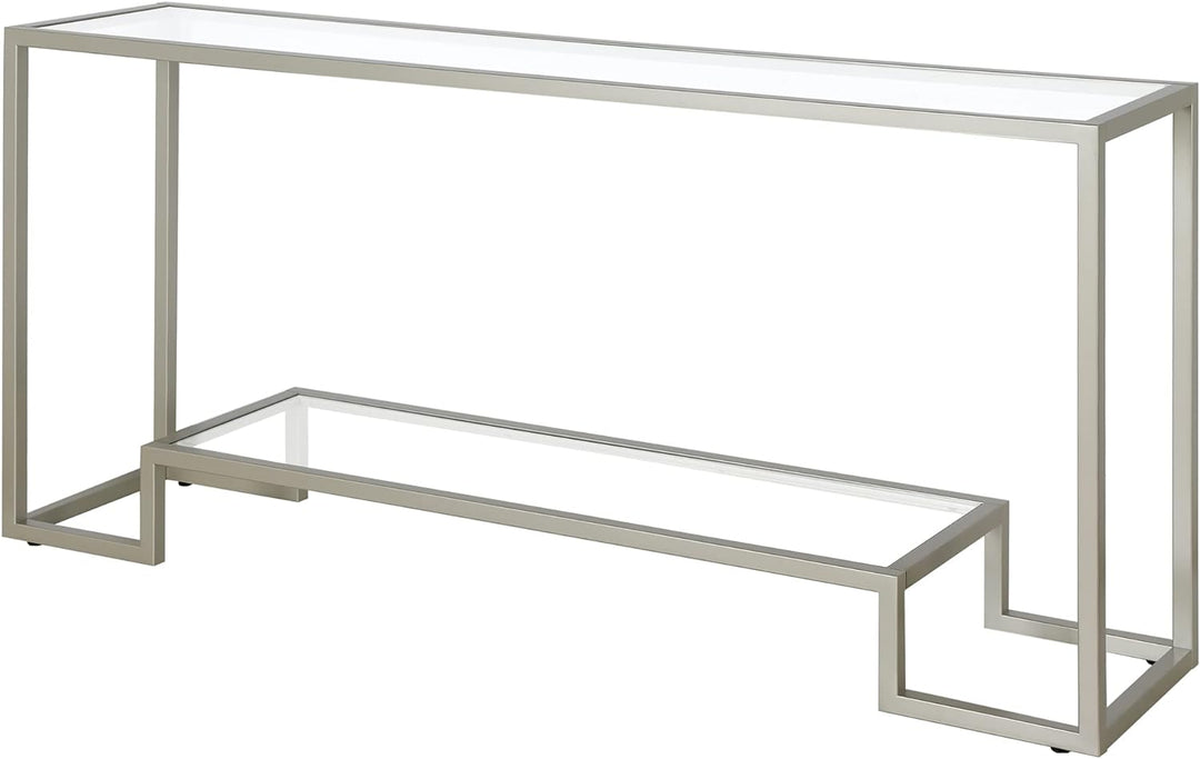 Rectangular Console Table, Entryway Accent Furniture, Satin Nickel