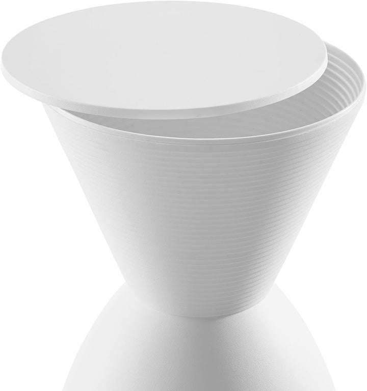 Haste Contemporary Hourglass Accent Stool White