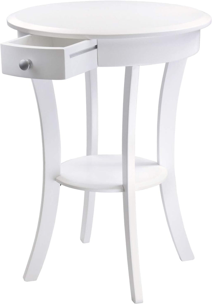 Wood Sasha Accent Table, White, 20