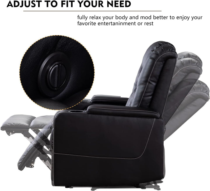 Electric Power Recliner Chair, Breathable Leather