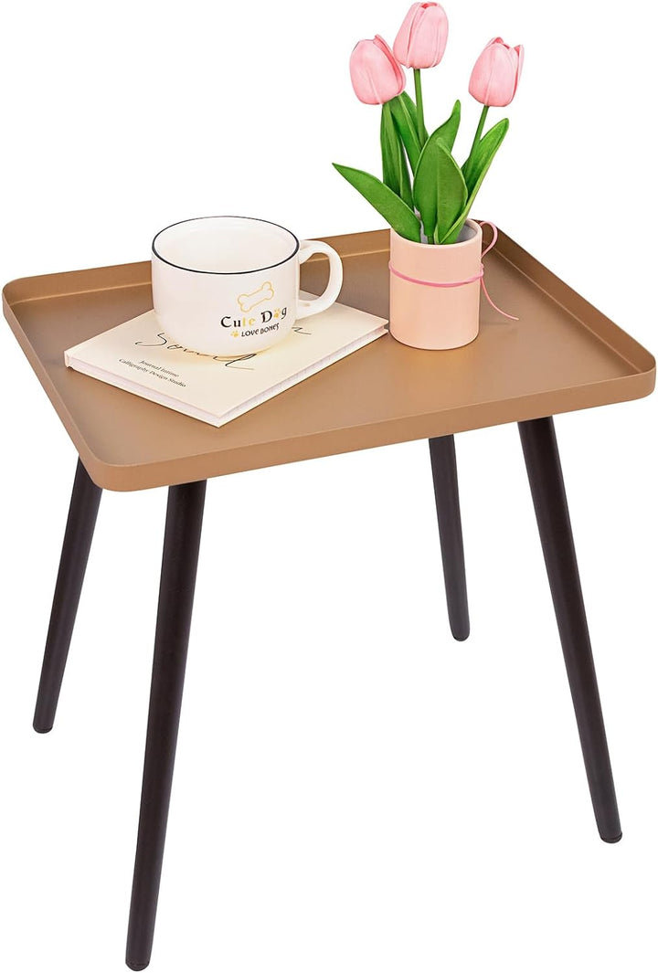 Modern Square End Table, Waterproof Metal, 16.54x15.75x11.8