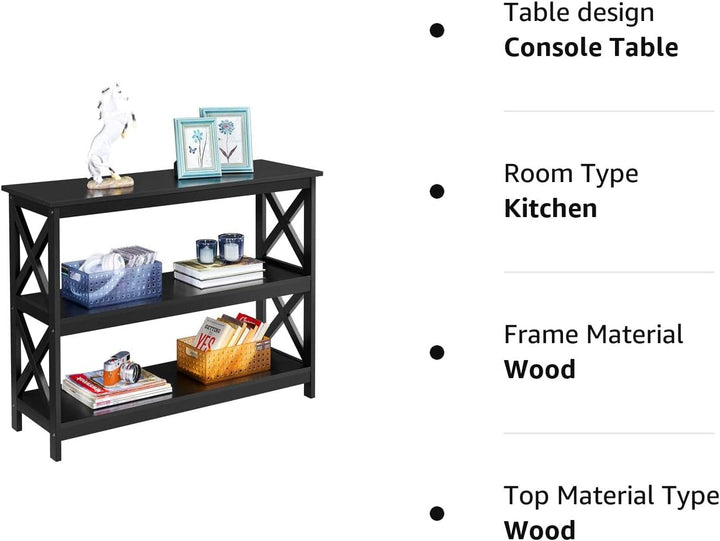 Console Table 3-Tier Entryway Sofa Side Table