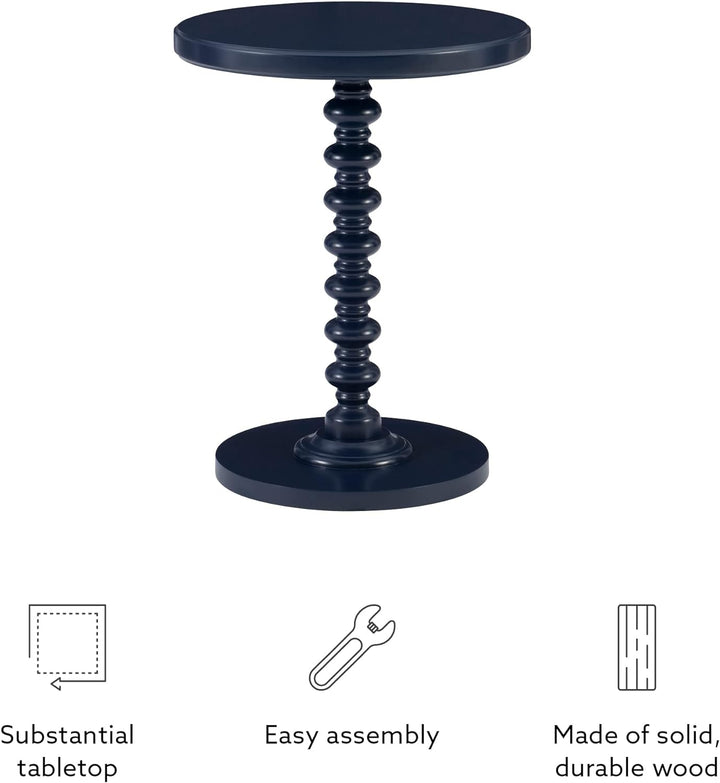 Navy Blue Tarkin Round Pedestal Side Table