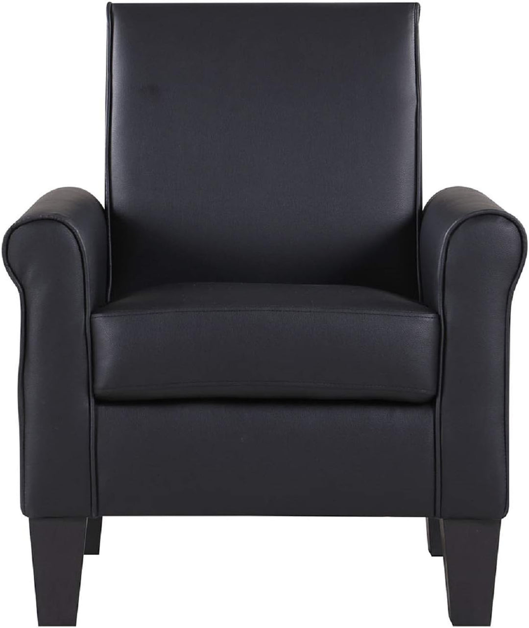 Modern Faux Leather Accent Chair Black