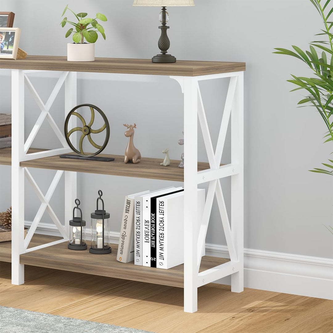 Farmhouse Entryway Table, Industrial Wood Sofa Table