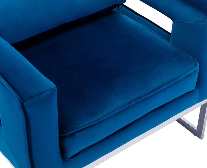 Velvet Accent Chair Modern Single Sofa Chair Blue