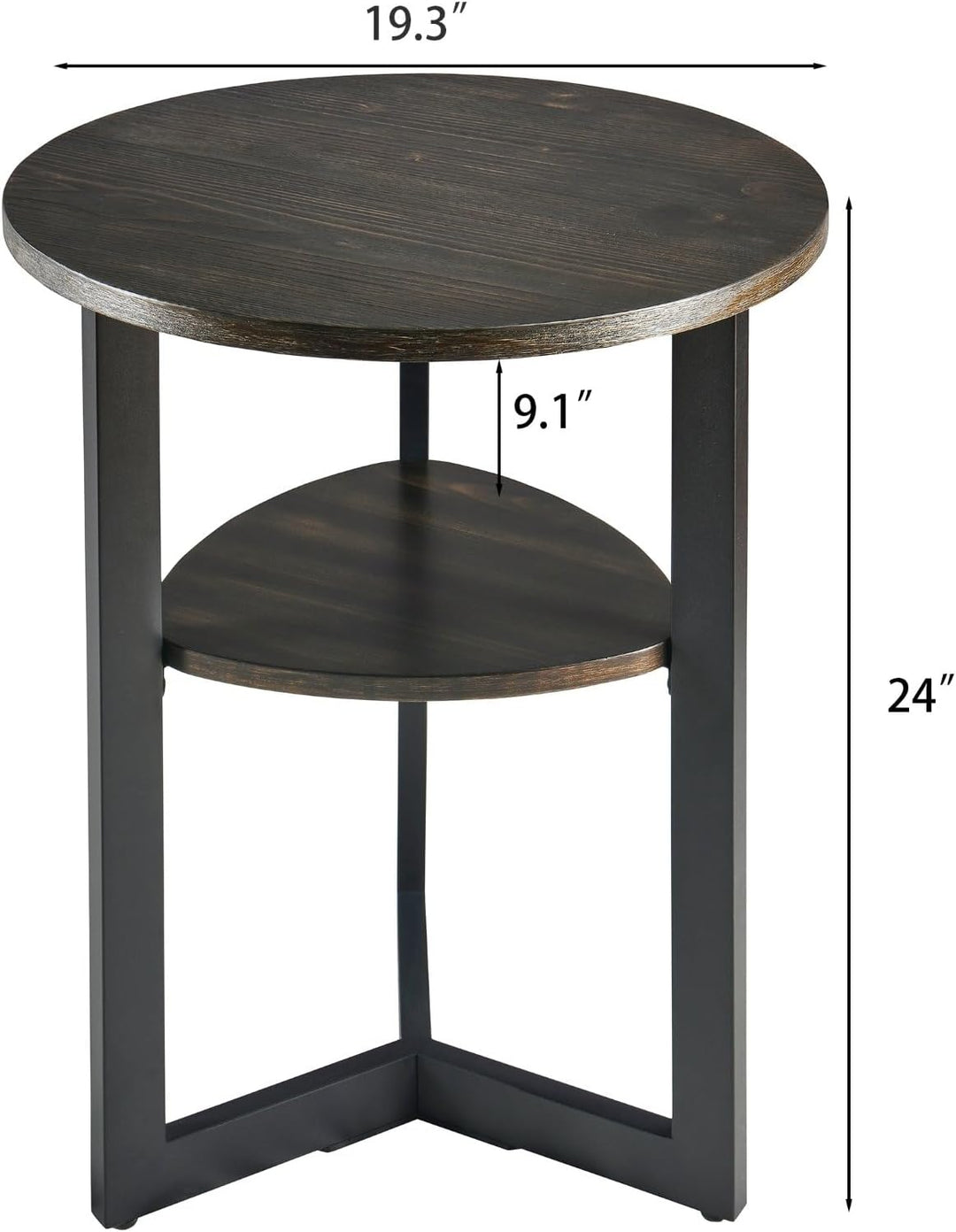 Round 19" Retro Rustic End Table