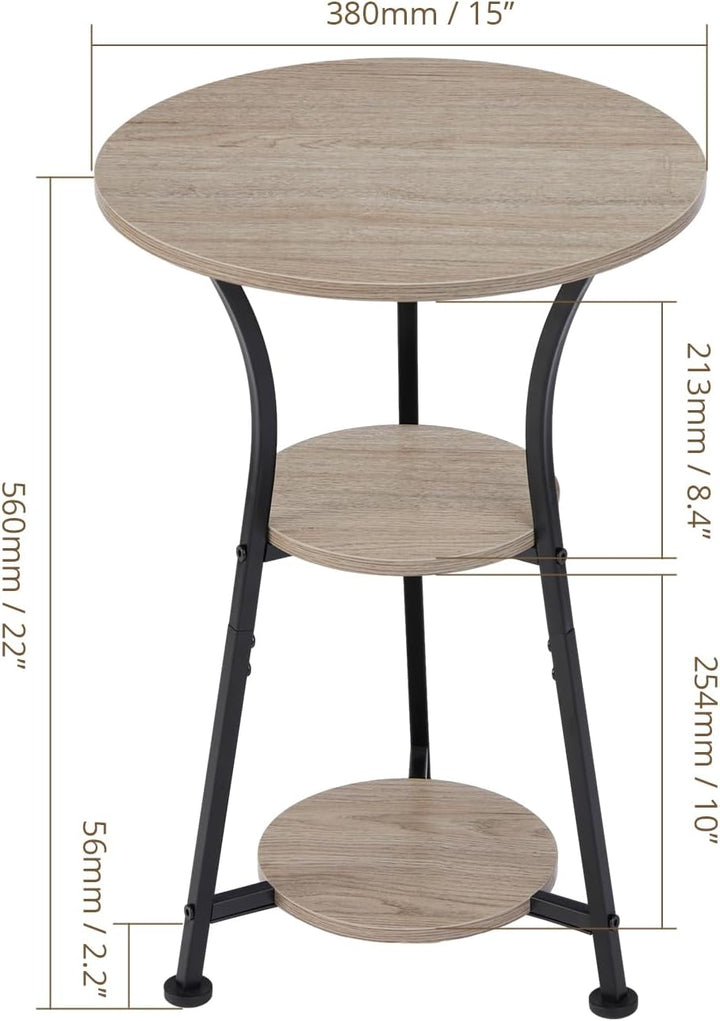 3-Tier Round Accent Table for Small Spaces