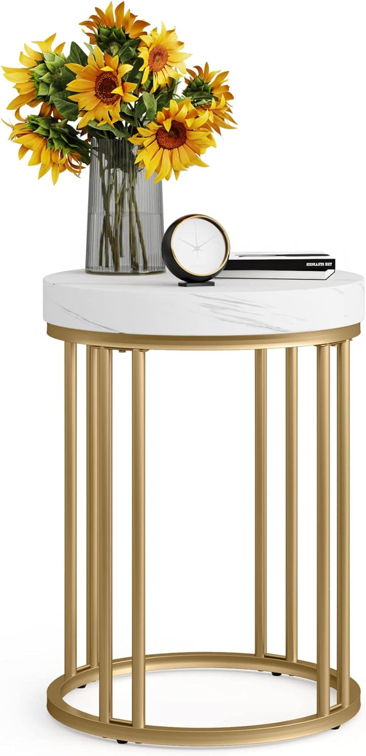 Round End Table Set of 2, Modern Side Nightstand