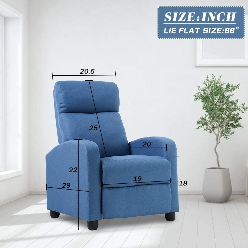 Recliner Chair for Living Room Massage Recliner Sofa(Blue)