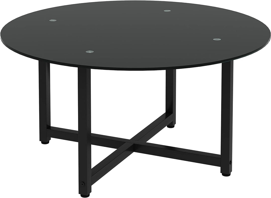 Elegant Glass Coffee Table, Black