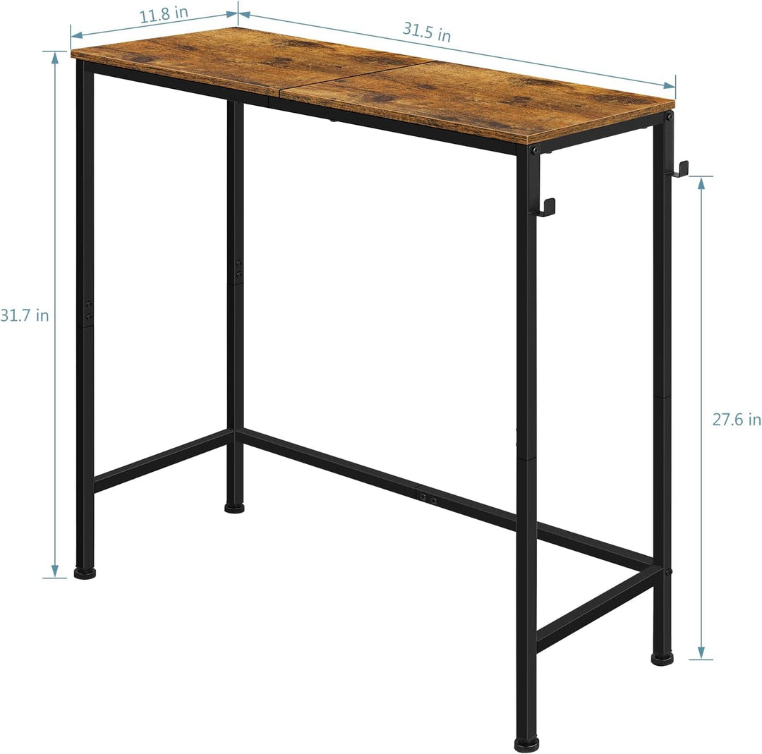 Narrow Console Table Rustic Brown Accent Tables Entryway